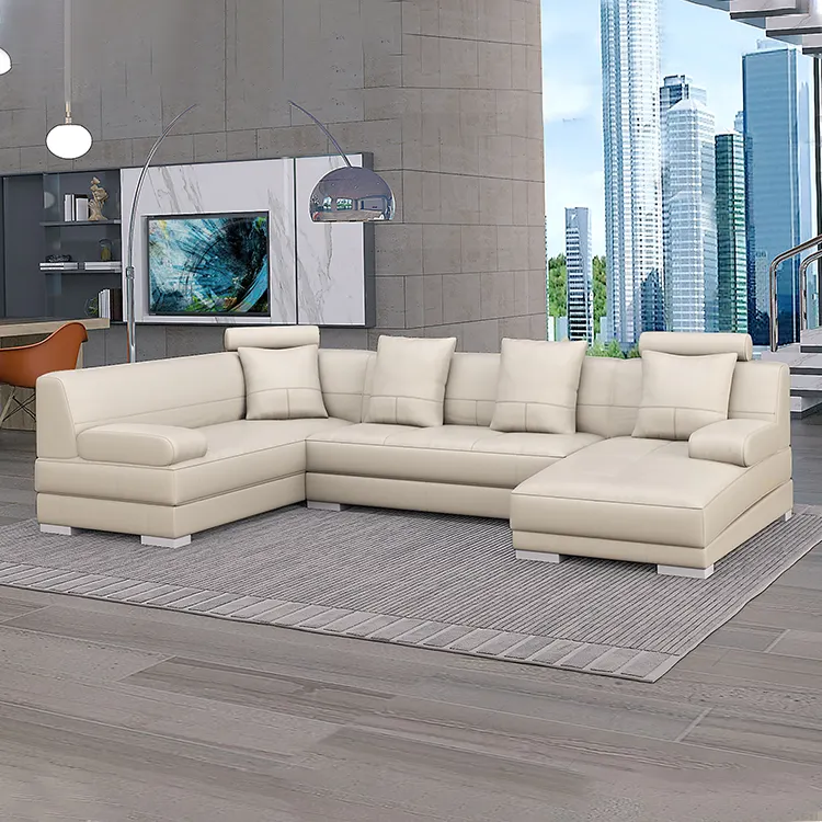 Bộ Sofa Góc Bằng Da Màu Bộ Sofa PHÒNG KHÁCH Đồ Nội Thất Thiết Kế Hiện Đại Bộ Sofa 7 Chỗ Ngồi Bằng Vải Màu Đen Đồ Nội Thất Phòng Khách