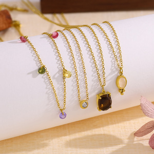 Collier à breloques en zircon cubique coloré, vente chaude, pendentif en pierre précieuse inaltérable pour <span class=keywords><strong>femme</strong></span>, idéal pour <span class=keywords><strong>l</strong></span>'été - Product Image 2