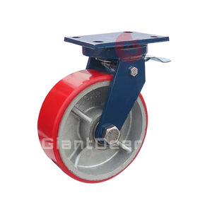 100mm 125mm 150mm 200mm 250mm 300mm Eisenkern-PU-Rollen Positions verriegelung Super Heavy Duty <span class=keywords><strong>Caster</strong></span> Wheel - Product Image 3