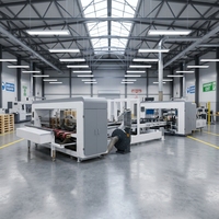 Machine automatique de fabrication de boîtes en carton / Machine de pliage et de collage de boîtes en carton ondulé pour la fabrication de boîtes en carton