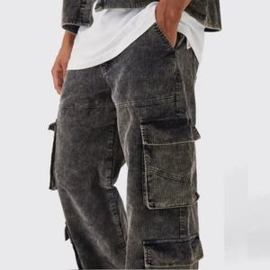 กางเกงคาร์โก้ผ้าลูกฟูกย้อมสีแบบ Y2K สำหรับผู้ชาย ปี 2025 - กางเกงทรงหลวมผ้าฝ้าย 100% แบบสั่งทำพิเศษ เหมาะสำหรับการเดินทางในชีวิตประจำวัน - Product Image 4