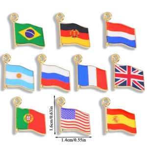 Breloques <span class=keywords><strong>de</strong></span> drapeaux, Russie, Allemagne, Pays-Bas, Italie, Suisse, Autriche, Pologne, <span class=keywords><strong>Portugal</strong></span>, France, breloques <span class=keywords><strong>de</strong></span> drapeaux <span class=keywords><strong>de</strong></span> pays en métal pour porte-clés - Product Image 1