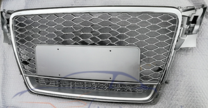 Parrilla Delantera RS4 para A4 B8 2008-2012, Rejilla Plateada Mejorada con Diseño de Panal para A4 B8 - Product Image 5