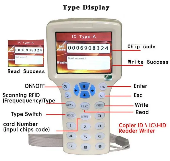 9 Frequency 125khz 13.56mhz ID ID Card Keyfob Copier RFID Key Card Duplicator Machine