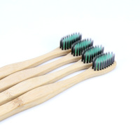 Brosse à dents en bambou biodégradable populaire avec des poils souples coniques de couleur Brosse à dents écologique Bord lisse