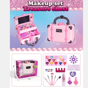 Set Rias Anak Perempuan Set Make Up Anak Mainan Rias Wajah Mainan Kosmetik Koper Penyimpanan - Product Image 4