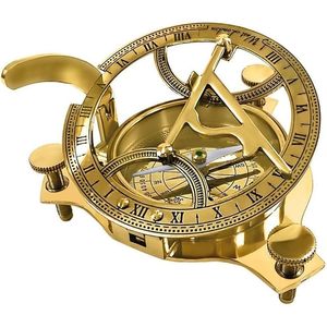 PARIJAT HANDICRAFT Cadran solaire en laiton massif Boussole Beau design nautique avec fonctionnalité de boussole - Product Image 4