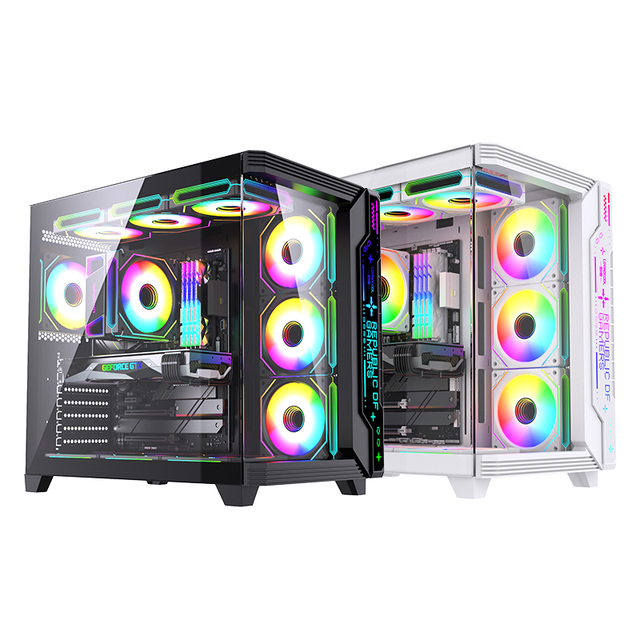 LOVINGCOOL High End Gaming Pc Case Mid Tower With Power Supply ARGB Gaming Pc Case 2024 Hot Selling Gaming Pc Cases Atx Chassis