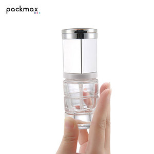 Botella de vidrio de 25 ml para base de maquillaje con espejo — la tapa se puede llenar con iluminador líquido o corrector. Diseño multiusos - Product Image 1