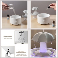 Humidificateur en forme de nuage de pluie avec télécommande, diffuseur d'huiles essentielles, lumière à 7 couleurs pour la maison, le yoga et le bureau