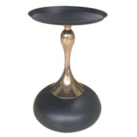 Salon contemporain Salon Simple Petite table d'appoint classique carrée en bois et métal pour salon moderne