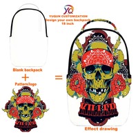 Mochila Personalizada de 18 Pulgadas con Estampado de Calavera y Rosas, Mochila Escolar de Gran Capacidad para Viajes y Portátil, para Hombres y Jóvenes