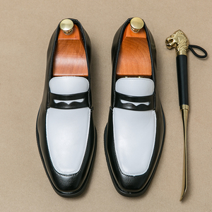 Chaussures de ville et Richelieu pour hommes, nouveau design, en cuir PU, décontractées, à bout haut, mocassins faciles à enfiler, grandes tailles, chaussures de mode transfrontalières - Product Image 1