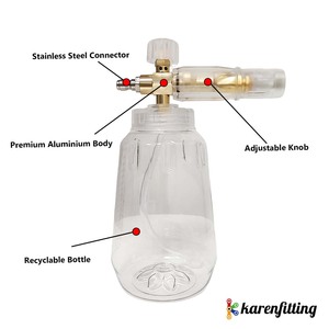 Kit de Cañón de Espuma con Lavadora a Presión, Pistola Corta, Lanza de Espuma para Nieve con Conector Rápido de 1/4 de Pulgada, Pistola de Espuma con Pistola de Lavadora a Presión - Product Image 3