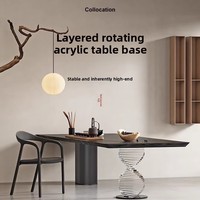 Support rotatif transparent en acrylique pour table d'appoint/de thé, modèle de meuble de séparation pour îlot, avec pieds de table et support de taille de homme miniature