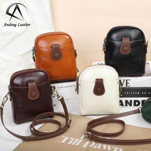 Bolsos cruzados de hombro AndoBag para mujer, de cuero vacuno genuino, bolso informal para teléfono, bolso cuadrado pequeño de moda 9945 - Product Image 1