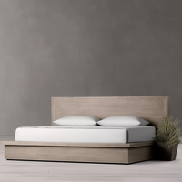 Lit plateforme en bois à panneau rembourré king size à usage domestique pour hôtel de haute qualité
