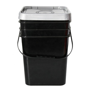 Black rectangular plastic bucket square Pails 20 Litres