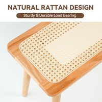 Combo home Natural Bamboo Essbank, gewebte Enterway Bank, Bettbank mit Rattan Design Abgerundete Edge_Natural Farbe