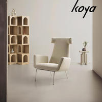 Chaise longue chaise d'appoint blanche chaise de loisirs avec pouf Boucle tissu chambre hôtel hall salon Club ours en peluche laine