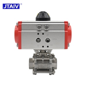 JTAIV OEM Venta al por mayor Válvula de doble accionamiento neumática de acero inoxidable DN100 para control de aire, agua y aceite, de 3 piezas roscada - Product Image 5