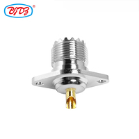 Conector RF SL16 UHF SO239 Hembra de 2 Orificios con Brida Rómbica para Panel, Conector de Antena Hembra
