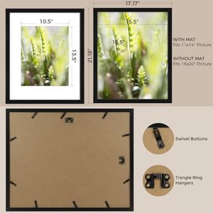 Bluesail đen thân thiện với môi UV in ấn khung ảnh Set 6 Mat 11x14 16x20 Composite gỗ Gallery Wall Mount plexiglass DIY 5x7 - Product Image 3