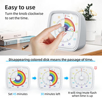Portable facile à utiliser batterie led lumière compte à rebours de 60 secondes minuterie visuelle pour enfant étudiant enfant