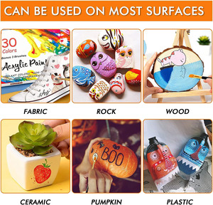 Confezione da 48 30 <span class=keywords><strong>colori</strong></span> vernice acrilica per tela con pennelli vernice acrilica fluida vendita calda colore vernice acrilica - Product Image 6