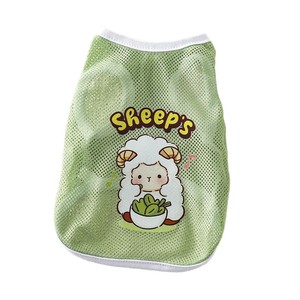 Chaleco para mascotas para perros y gatos, malla transpirable, estampado de animales bonitos, ropa de primavera y verano, amarillo, rosa, verde, blanco - Product Image 5