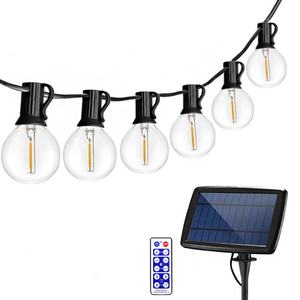 Guirnalda de Luces Solares G40 para Exteriores, 25/30/50 LED, Luces Colgantes para Patio, Bistro, Jardín, Valla, Guirnalda Solar con Fuente LED - Product Image 1