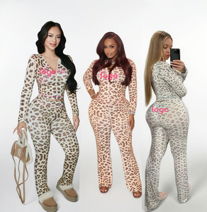 Set Personalizzato da Donna 2 Pezzi: Felpa con Cappuccio e Pantaloni a Zampa, Giacca con Zip, Pantaloni Aderenti da Fitness, Leggings da Jogging, Completi da Yoga - Product Image 3