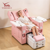 Fauteuil de pédicure haut de gamme 4-en-1 motorisé et inclinable avec spa pour les pieds, massage et haut-parleur Bluetooth