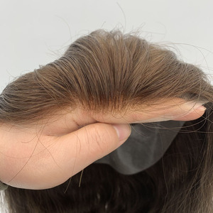 Tous les cheveux humains système de remplacement de cheveux hommes toupet remplacement de cheveux hommes toupet peau mince, pas cher postiche toupet perruques hommes - Product Image 2