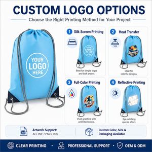 Bolsa Promocional de Poliéster 210D 420D con Cordón, Personalizable para Campañas de Marca, Bolsa de Regalo con Cordón para el Mercado Estadounidense y Europeo, Bajo MOQ, Venta al Por Mayor - Product Image 4