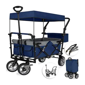 รถเข็นมือถือพับได้พร้อมหลังคา,รถเข็นตกปลาพับได้ใช้งานง่ายพร้อมหลังคา - Product Image 1