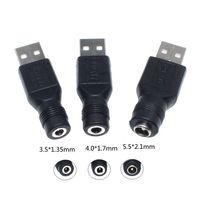 Adaptateur de prise femelle vers prise mâle USB 2.0 / Prise femelle 5V/12V AC/DC pour ordinateur portable 5.5*2.1mm
