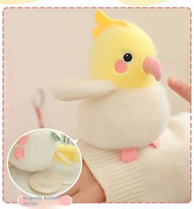 ตุ๊กตาแม่เหล็กที่สร้างสรรค์พร้อมจี้พวงกุญแจตุ๊กตาของนกยืนอยู่บนไหล่ตุ๊กตาน่ารักและสมจริงของเล่นของนก - Product Image 3