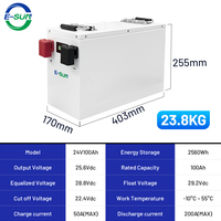 E-SUN 2.5kWh 5kwh 7.2kwh Baterai Penyimpanan Energi Rumah Tangga Berbahan Logam 12v 24v Paket Baterai LiFePO4 untuk Sistem Tenaga Surya Terpencil di Pedesaan