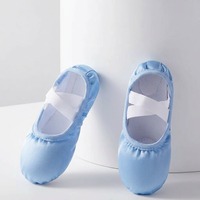 BW61 En gros Chaussons de ballet en satin pour filles, semelle en cuir fendu, souples, pour l'entraînement et la scène des enfants