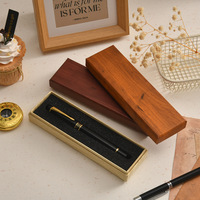 Boîte cadeau en papier grain de bois personnalisée avec logo, insert en mousse noire, étui à stylos, cadeau d'affaires, boîte de signature