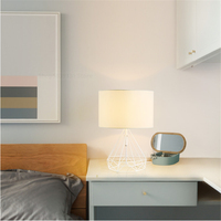 Lampes de table géométriques créatives rétro nordiques pour la décoration du salon, abat-jour en forme de tambour, lampe de chevet pour chambre à coucher, luminaires pour salle d'étude à domicile