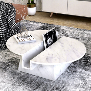 Customizable Modern Minimalist Travertine Coffee <b>Table</b> for Outdoor Garden Farmhouse Living Room Furniture - Product Image 1