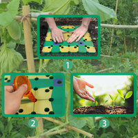 Desain lucu 4-buah sambungan persegi plastik papan Penabur benih sayuran alat jarak untuk rumah taman lantai