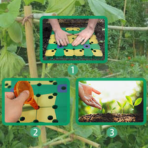 Conception mignonne 4 pièces <span class=keywords><strong>carré</strong></span> épissage plastique jardin planche à semer légumes semences espacement outils <span class=keywords><strong>pour</strong></span> maison jardin sol - Product Image 4