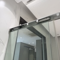 Porte de douche coulissante en verre trempé, porte de douche coulissante à 2 battants, système de porte de douche de salle de bain 8 mm 10 mm