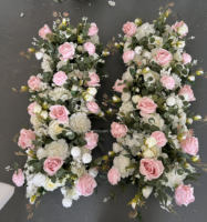 Handgemaakte kunstzijde bloemen centerpiece tafelloper met rozen design, real touch, voor bruiloften, binnen- en buitendecoratie