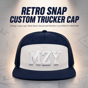 OEM Maßgefertigte Retro Fleece-Gefütterte Snapback Trucker Mütze Großhandel Outdoor Party Großes Logo Mesh-Rücken Baseballkappe - Product Image 1