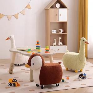 Tabouret en forme d'oiseau pour enfants, siège en peluche de dessin animé pour la décoration de la chambre des enfants, chaise durable remplie de mousse - Product Image 3