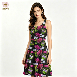 Vestido sin mangas con estampado floral personalizado Meiyang, vestido <span class=keywords><strong>de</strong></span> verano, vestido acampanado <span class=keywords><strong>de</strong></span> línea A, vestido tipo pinafore, ropa <span class=keywords><strong>de</strong></span> <span class=keywords><strong>mujer</strong></span> - Product Image 5